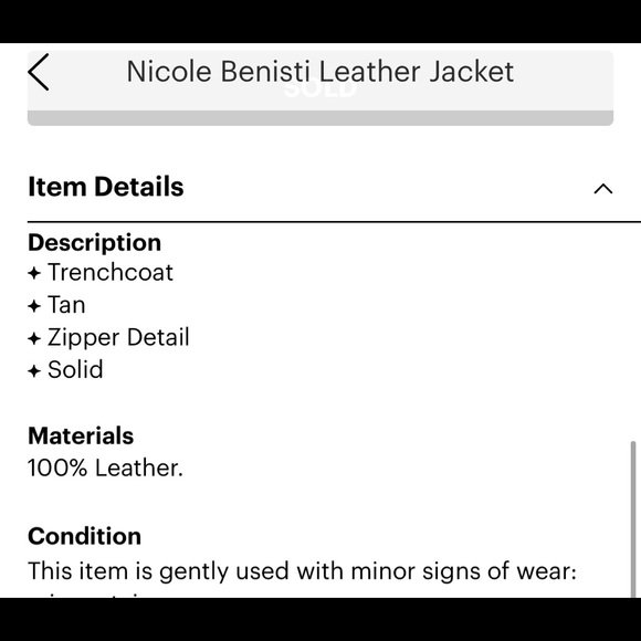Nicole Benisti Leather trench coat - Picture 3 of 3